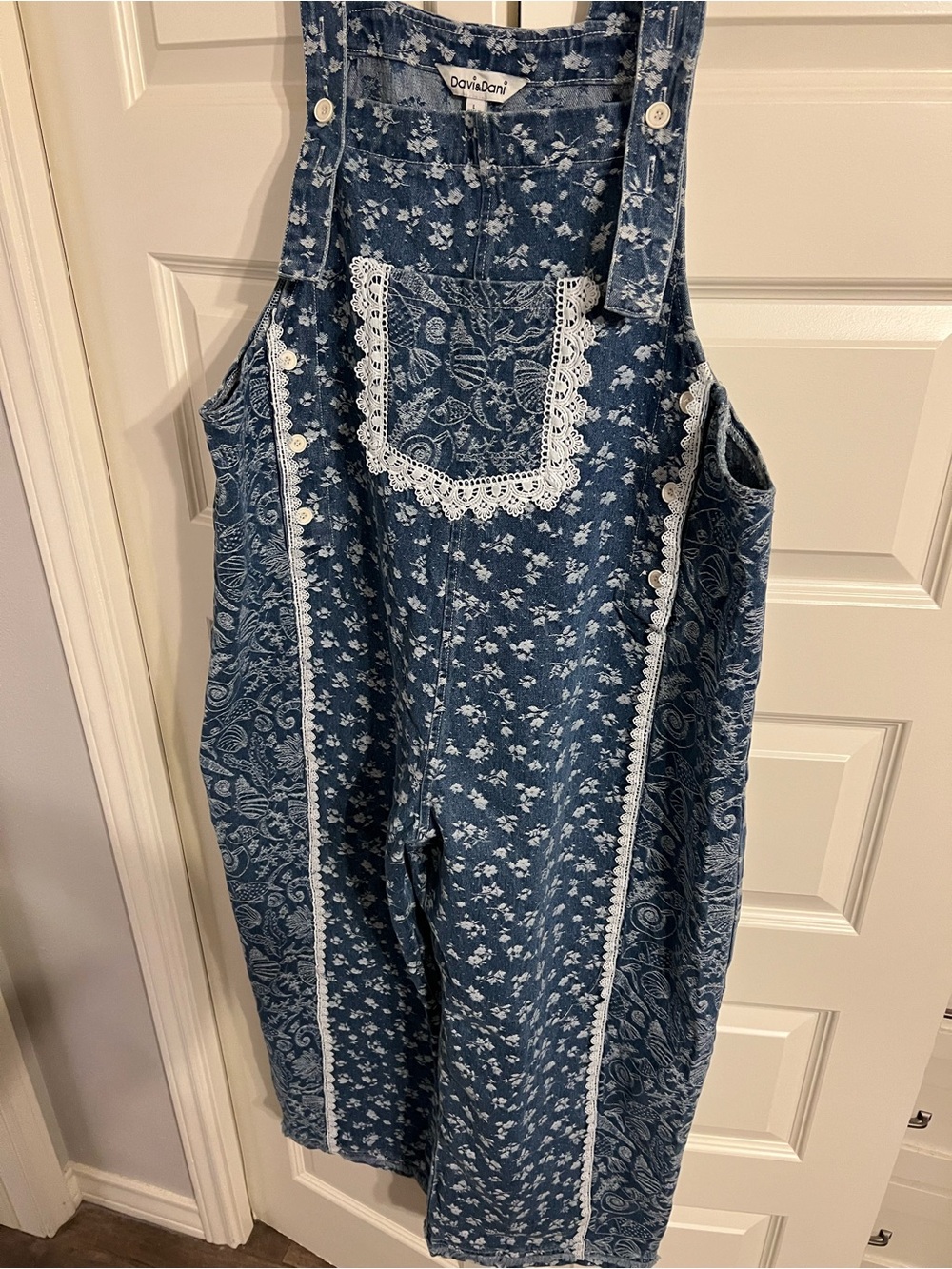 Dani & Dani wide leg coastal floral denim overall - Picture 3 of 14